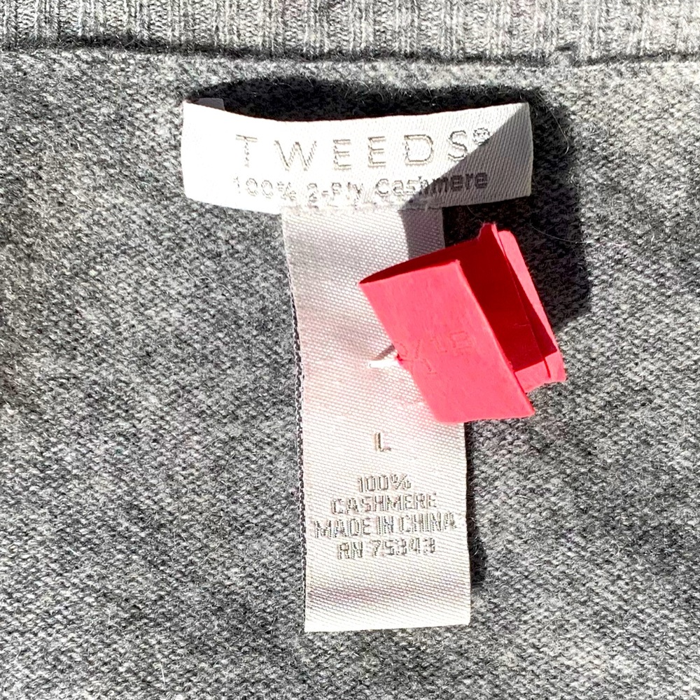 TWEEDS 2 PLY 100% CASHMERE WOMENS CARDIGAN SWEATER SIZE LARGE - Picture 2 of 5
